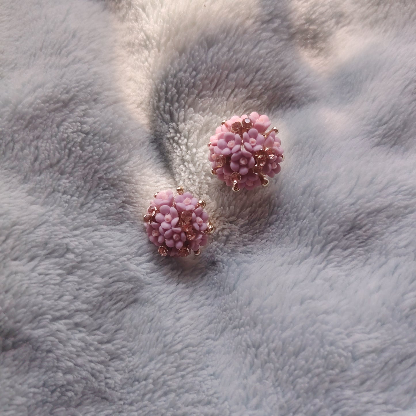 Purple Gold-Plated Floral Studs Earrings S4846270