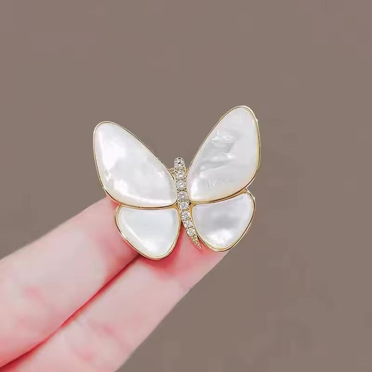 Charming Enamel White Butterfly Brooches for Women S4774541