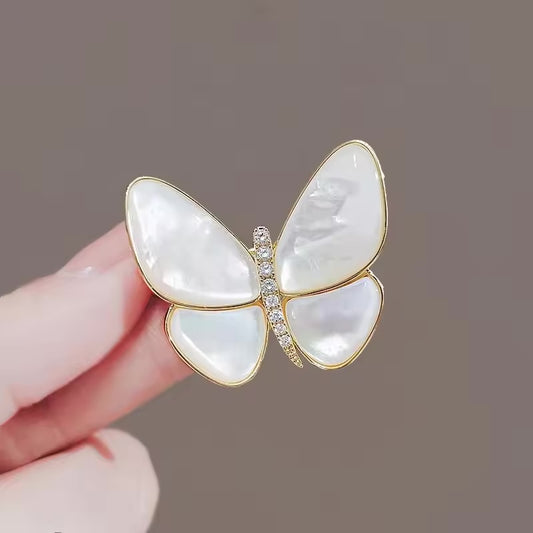 Charming Enamel White Butterfly Brooches for Women S4774541