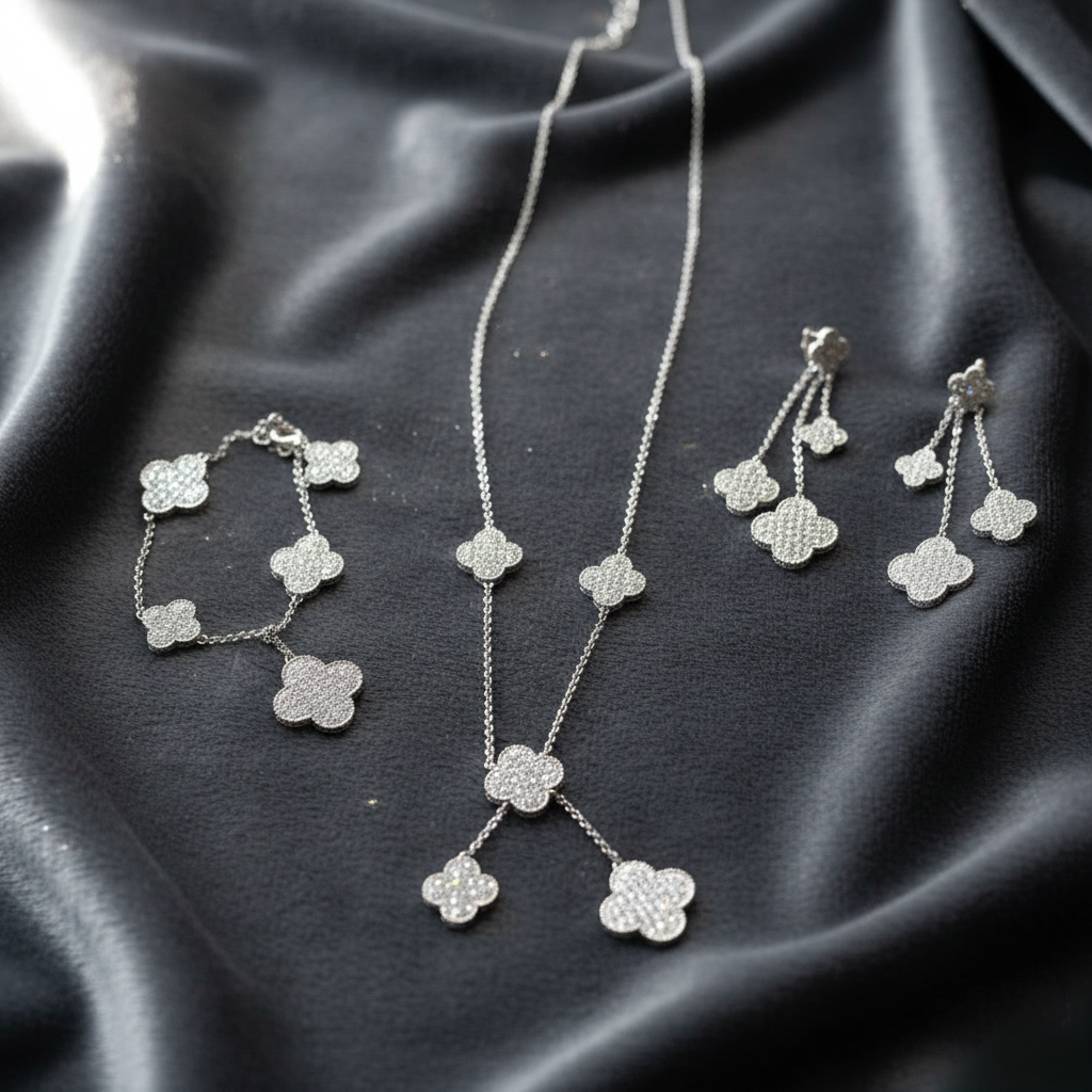 Women Good Quality Silver Plate Necklace Set S4148087