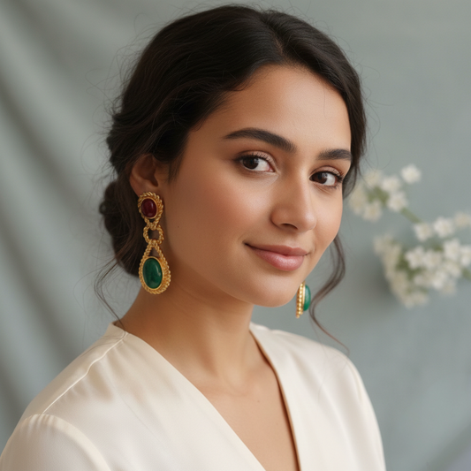 Fashion Jewelry Contrast Colored Glass Earrings S4664787